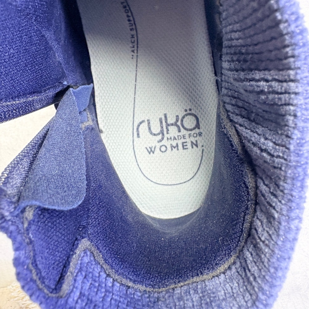 Ryka‎ Noelle Next Blue Fabric Ankle Boots Women 11M Side Zip Comfort Booties - Picture 10 of 15